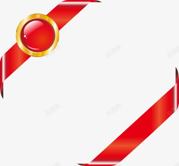 红色飘带圆圈图案png免抠素材_新图网 https://ixintu.com 图案 圆圈 红色 飘带