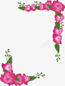 欧风边框粉浪漫粉色玫瑰边框高清图片