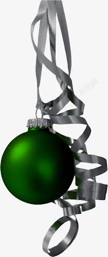 绿色圣诞球飘带素材
