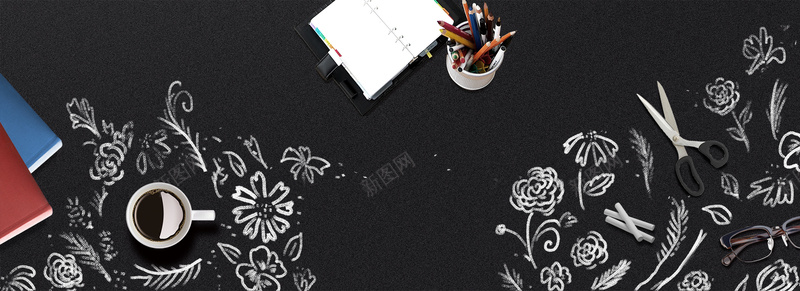 黑白色简约下午茶美食电商促销bannerjpg设计背景_新图网 https://ixintu.com banner 下午茶 促销 本子 电商 简约 美食 黑白色