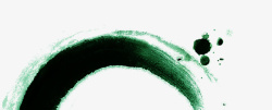 绿色中国风墨迹图标素材