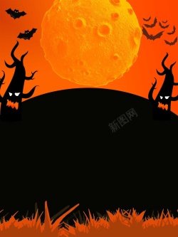 女巫黑猫卡通万圣节古堡女巫高清图片