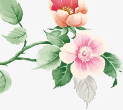 水墨古典艺术花朵素材