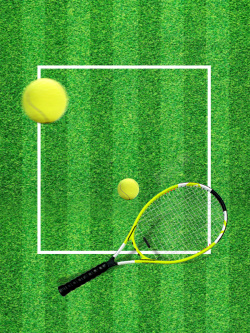 简约网球简约大气网球运动宣传海报高清图片