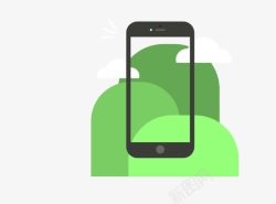 绿色手机拍照绿色黑色创意手机拍照矢量图高清图片