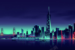 夜生活的灯光高清城市梦幻背景高清图片