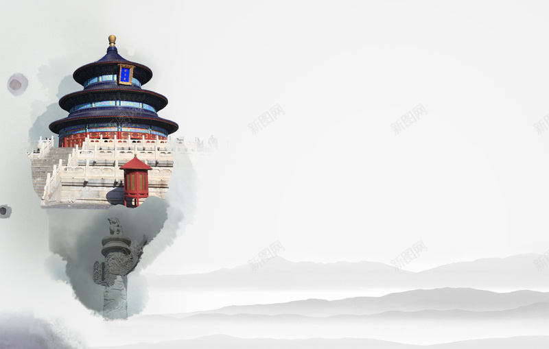 中国风水墨故宫背景素材jpg设计背景_新图网 https://ixintu.com 中国风 水墨 故宫 背景