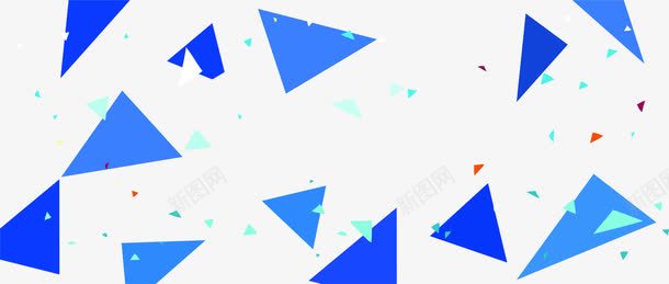 蓝色炫彩三角png免抠素材_新图网 https://ixintu.com 三角 蓝色 设计