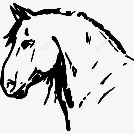 马拉头朝左方向图标png_新图网 https://ixintu.com 动物 头 画马 马 马写生 马的变种 马的头