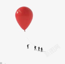 放气球png免抠素材_新图网 https://ixintu.com 创意 放气球的人们 红色气球