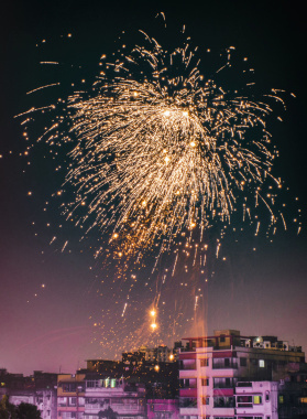 夜景浪漫烟花背景