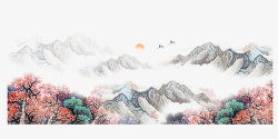海滨海报中国山水海报元素9高清图片