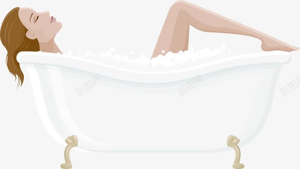 泡澡元素png免抠素材_新图网 https://ixintu.com png 上海女人 元素 卡通 女孩 泡澡
