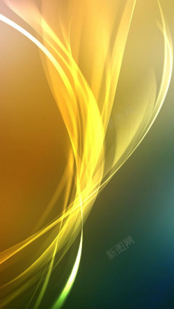 黄色科幻抽象黄色曲线H5背景高清图片