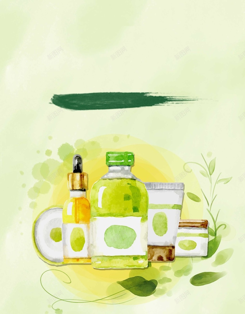 草本植物护肤品背景psd设计背景_新图网 https://ixintu.com 护肤品 文艺 植物 水彩 海报 清新 美妆 背景 草本
