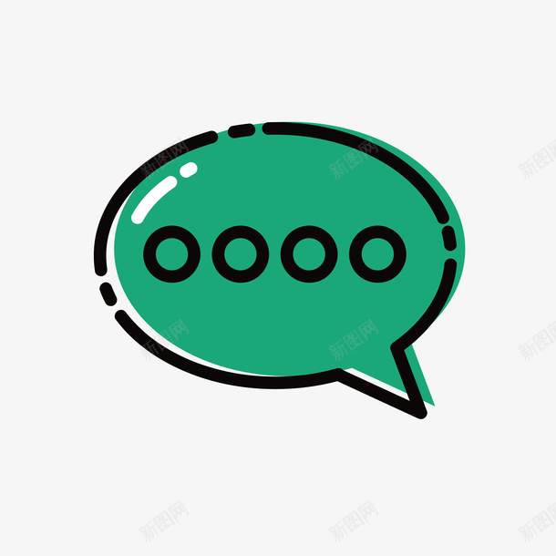 在线咨询图标矢量图png_新图网 https://ixintu.com 咨询 气泡 图标 绿色