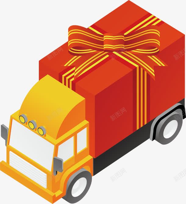 红色礼盒png免抠素材_新图网 https://ixintu.com 卡通 搬家车 搬家车子 搬家车辆 礼盒 货车