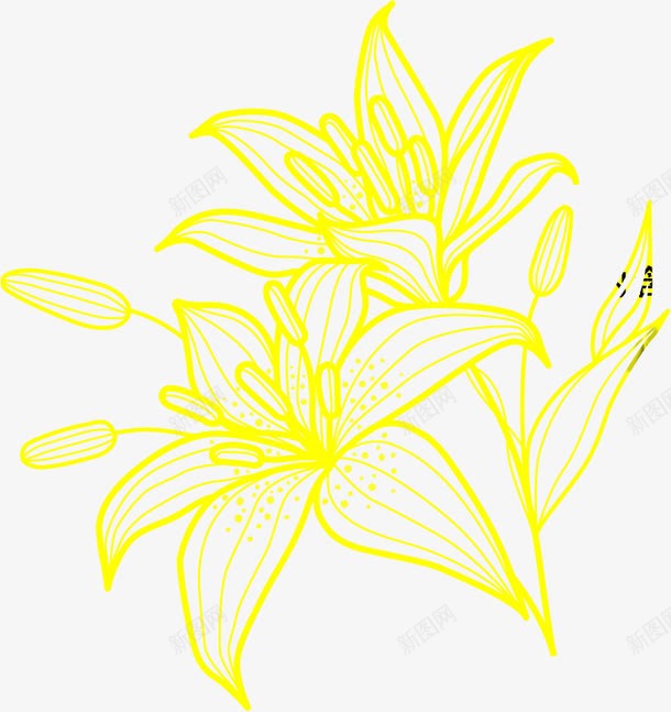 黄色创意花卉图案png免抠素材_新图网 https://ixintu.com 创意 图案 花卉 黄色