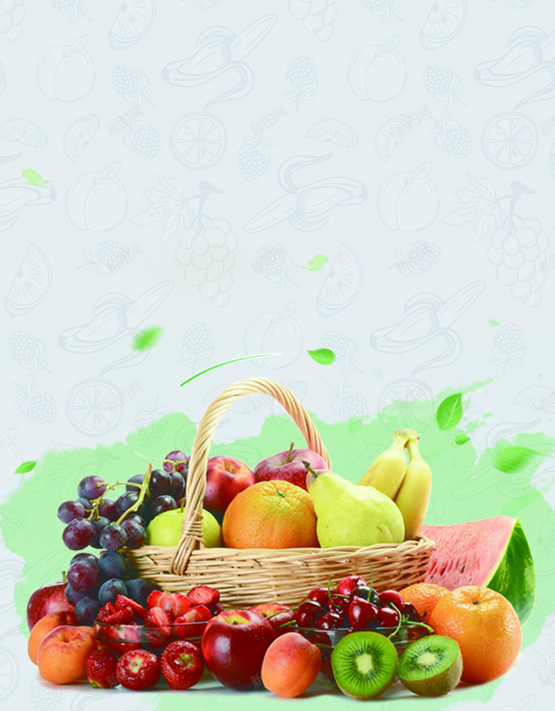 新鲜水果海报背景psd设计背景_新图网 https://ixintu.com 果汁海报 柠檬 水果 海报 环保水果 绿色 绿色水果 苹果 葡萄