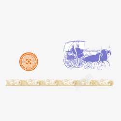 中国古代的马车中国元素高清图片