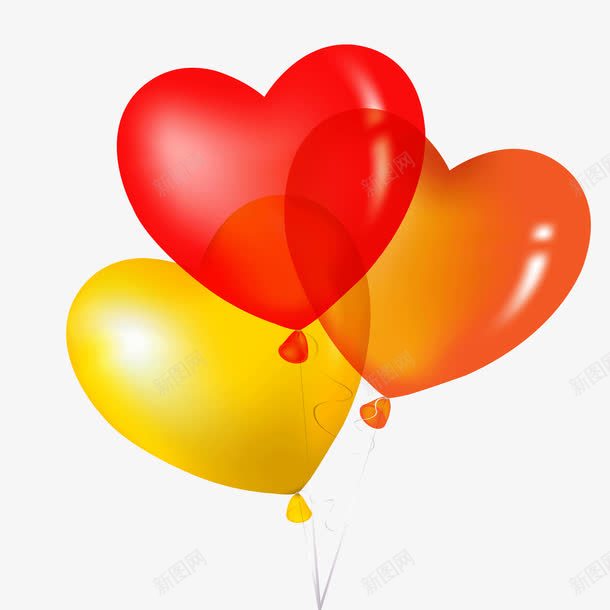 彩色心形气球装饰png免抠素材_新图网 https://ixintu.com 彩色 心形 心形气球 装饰矢量图