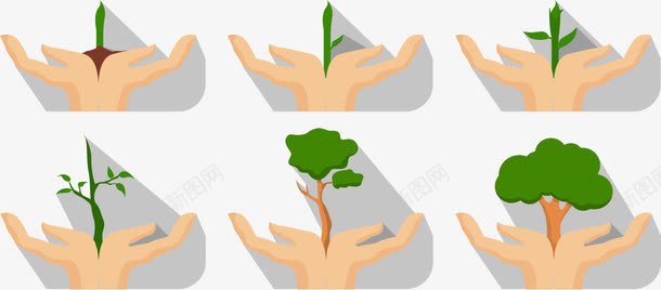 树生长过程png免抠素材_新图网 https://ixintu.com 手绘 树 生长