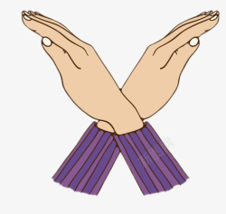 紫色的手禁止素材