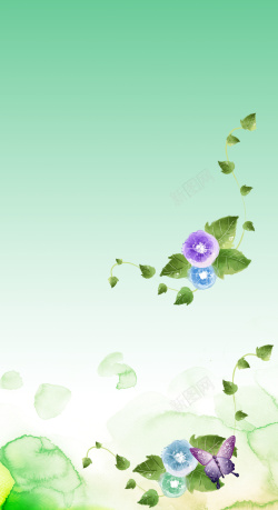 婚礼跟妆清新花朵绿色韩式背景高清图片