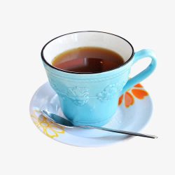 蓝条杯子姜母茶蓝色杯子姜母茶高清图片
