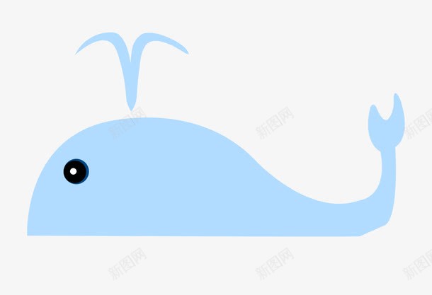 蓝色卡通鲸鱼装饰图案png免抠素材_新图网 https://ixintu.com 免抠PNG 卡通 蓝色 装饰图案 鲸鱼