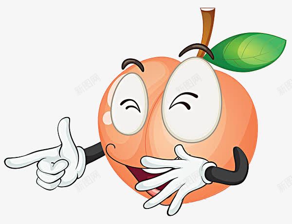 捂嘴笑的橙子png免抠素材_新图网 https://ixintu.com 免抠 卡通 大笑 橙子