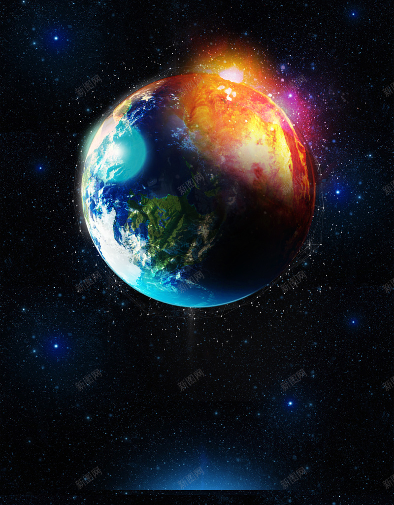 422世界地球日节日海报psd设计背景_新图网 https://ixintu.com 世界地球日 保护地球 公益 地球 大气 爱护地球 环保 黑色背景