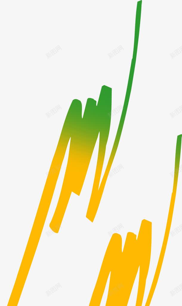 手绘绿色清新渐变线条png免抠素材_新图网 https://ixintu.com 清新 渐变 线条 绿色
