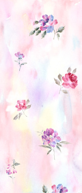 清新浪漫的手绘水彩花卉海报背景背景