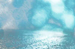 下雨的水面图片蓝色水面下雨光电高清图片