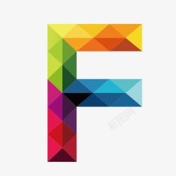 炫彩字母F素材