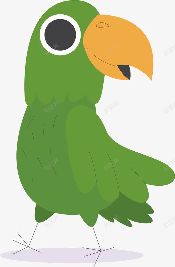 水彩绿色鹦鹉png免抠素材_新图网 https://ixintu.com 卡通手绘 可爱 小鸟 尖嘴 绿色 鸟儿 鹦鹉