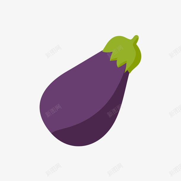 紫绿色的茄子矢量图ai免抠素材_新图网 https://ixintu.com 日常 紫色 紫色茄子 绿色 茄子 蔬菜 食物 矢量图