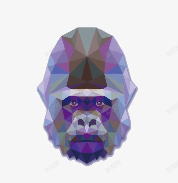 晶格化猩猩png免抠素材_新图网 https://ixintu.com 几何 卡通 底纹 晶格化 晶格化猩猩 猩猩 矢量猩猩