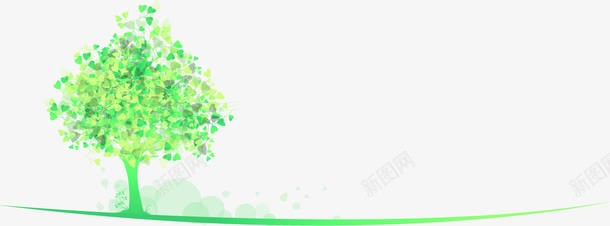 手绘绿色树宣传海报png免抠素材_新图网 https://ixintu.com 宣传 海报 绿色