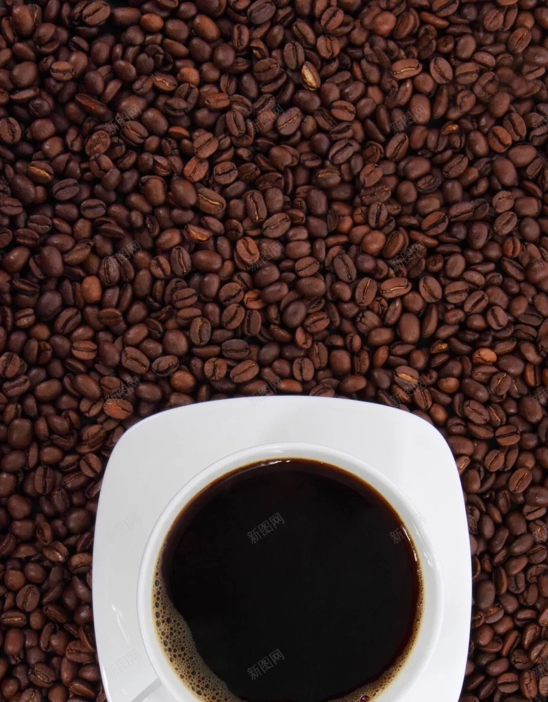 香醇咖啡咖啡豆质感H5背景jpg设计背景_新图网 https://ixintu.com 咖啡杯 咖啡豆 咖啡 质感 香醇 H5背景 文艺 小清新