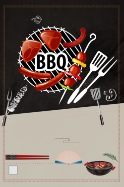 烤串设计海报美食烧烤撸串大排档高清图片