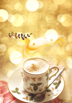 浪漫饮品甜蜜咖啡海报背景高清图片