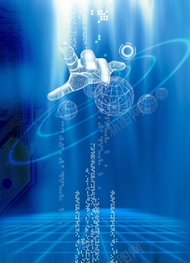 蓝色电子科技科幻商务背景背景