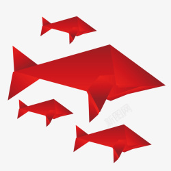 搞怪鱼红色抽象鱼图案矢量图高清图片