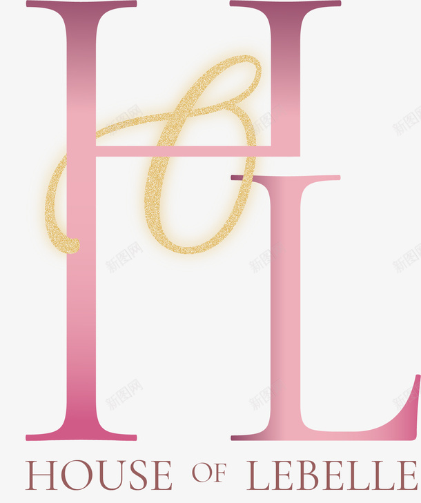 粉色H金色装饰png免抠素材_新图网 https://ixintu.com logo 字母 标志 粉色 金色