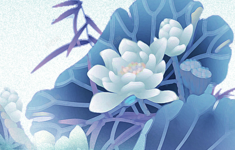 清明节蓝色荷花广告背景psd设计背景_新图网 https://ixintu.com 叶子 淘宝海报 淘宝清明促销 清明 清明促销 清明节海报 老柳树 荷花 蓝色