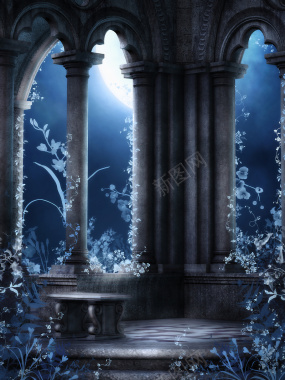 梦幻童话石拱门背景背景