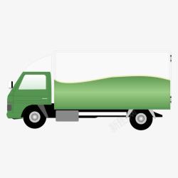 绿色质感扁平货车矢量图素材