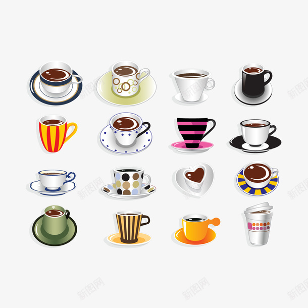 白色咖啡杯矢量图ai免抠素材_新图网 https://ixintu.com 咖啡 啡厅 杯子 标志 矢量图